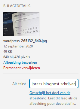 wordpress blogpost schrijven