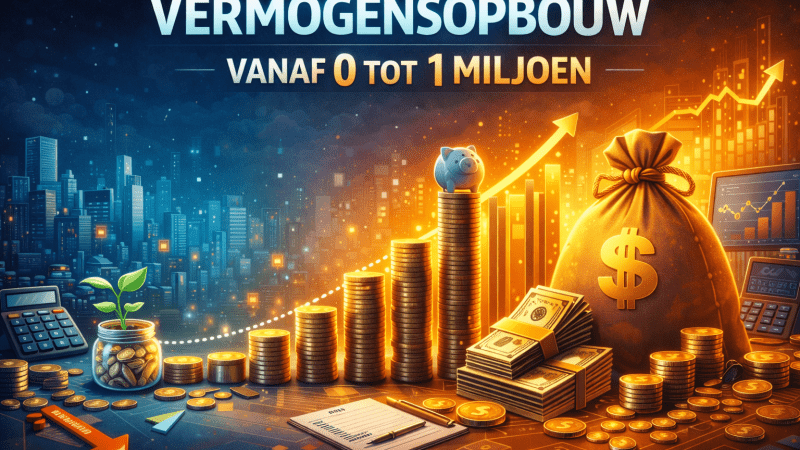 Vermogensopbouw vanaf 0 tot 1 miljoen afbeelding